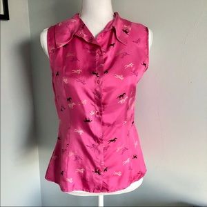 100% SILK sleeveless blouse